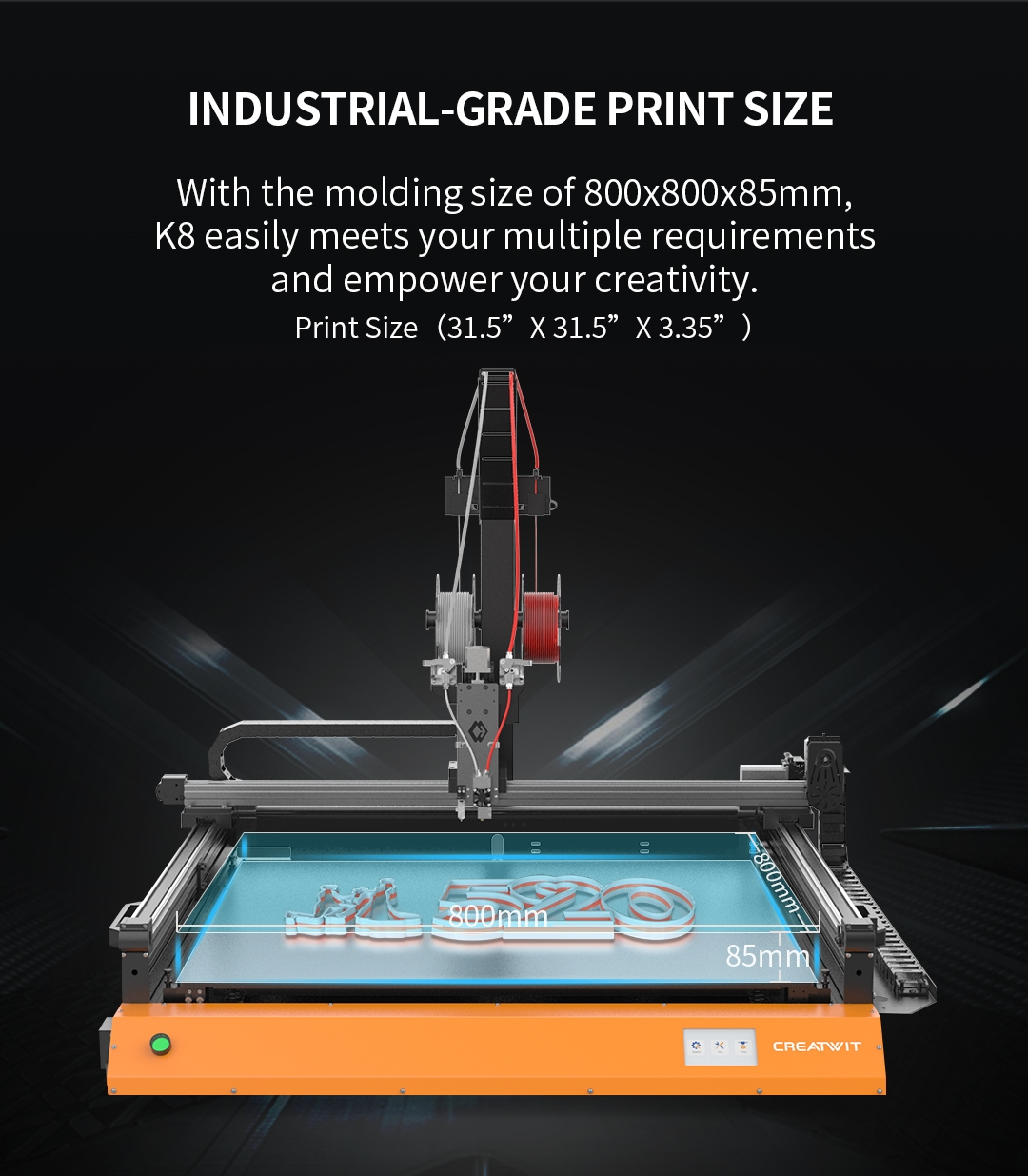 Piocreat Industrial Grade 3D Printers - K8